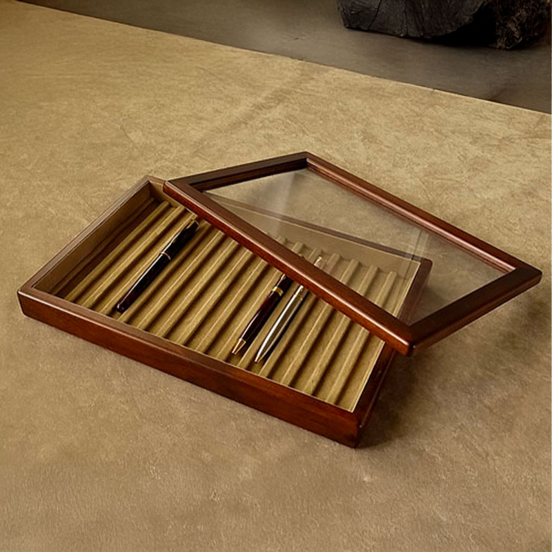 Toyooka Craft Toyooka Craft Vassoio Portapenne in Legno con Coperchio Alder Brown