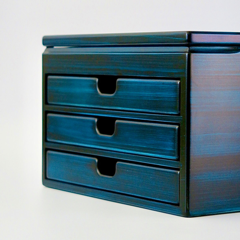 Toyooka Craft Toyooka Craft Fountain Pen Box for 40 Pens Hinoki Blue