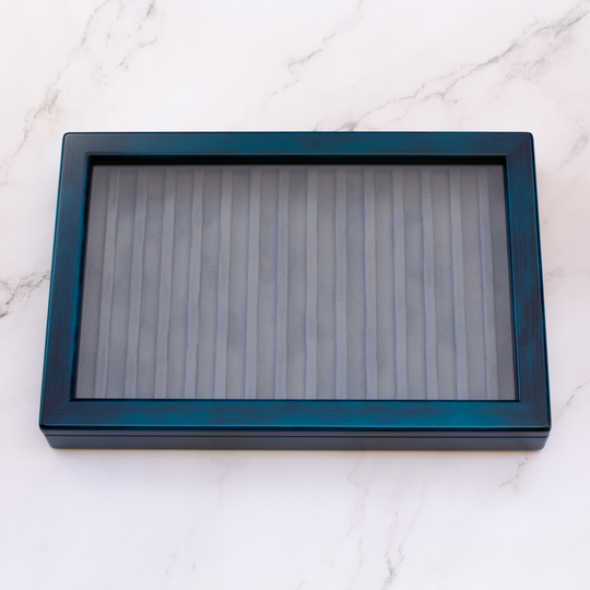 Toyooka Craft Pen Tray with Lid Hinoki Blue