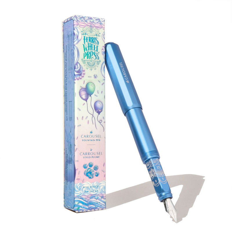 Ferris Wheel Press Ferris Wheel Press Aluminum Carousel Penna Stilografica Blue Revelry Edizione Limitata