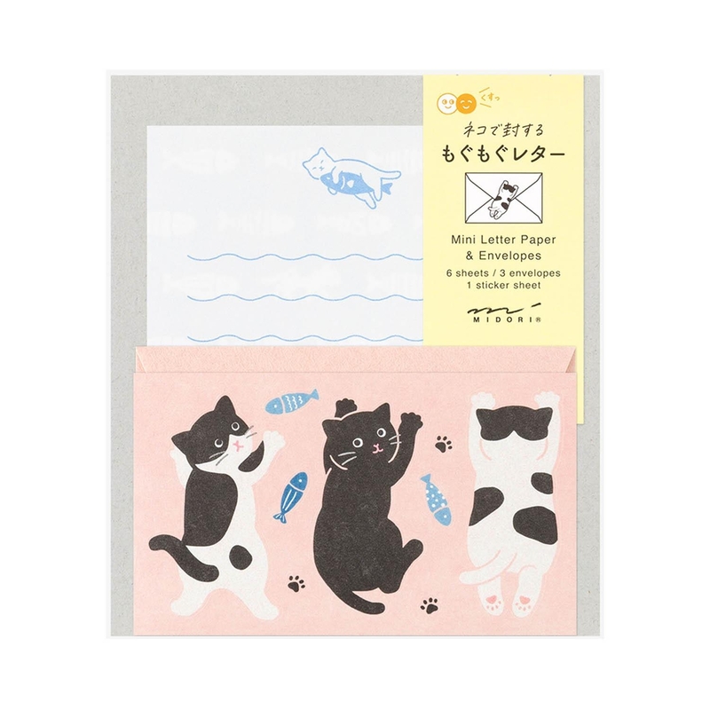 Midori Midori Mini Letter Set with Stickers Hungry Cat