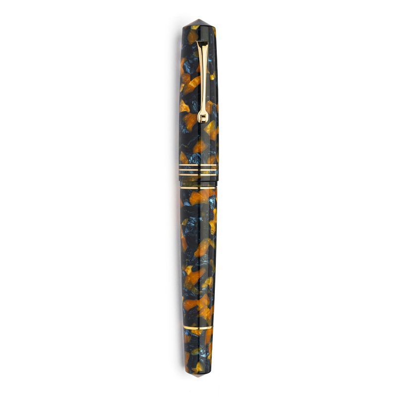 Leonardo Officina Italiana Leonardo Momento Zero Grande 2.0 Fountain Pen Crepuscolo Marino & Gold No. 8 Nib 14k