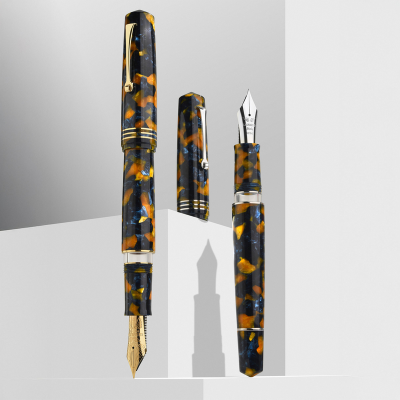 Leonardo Officina Italiana Leonardo Momento Zero Grande 2.0 Fountain Pen Crepuscolo Marino & Rhodium
