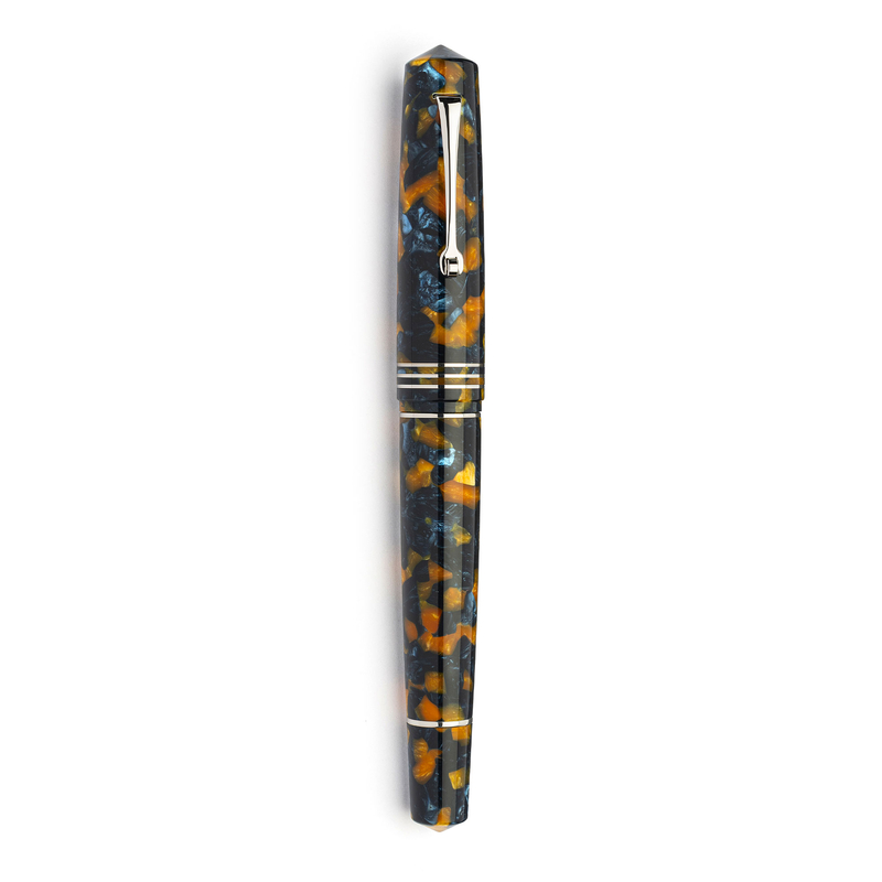 Leonardo Officina Italiana Leonardo Momento Zero Grande 2.0 Fountain Pen Crepuscolo Marino & Rhodium No. 8 Nib