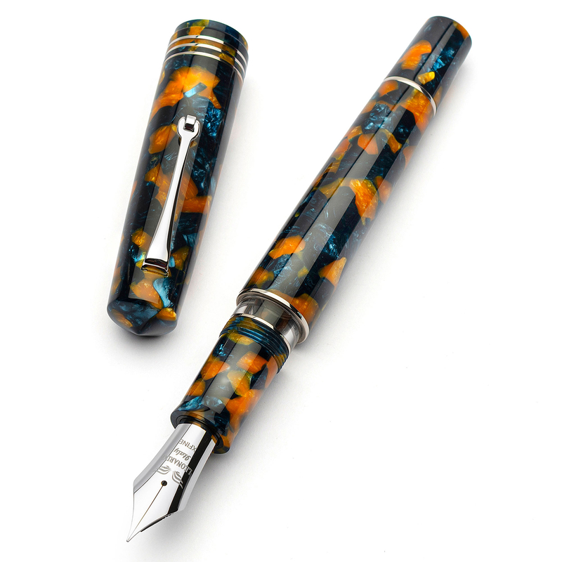 Leonardo Officina Italiana Leonardo Momento Zero Grande 2.0 Penna Stilografica Crepuscolo Marino & Rodio Pennino 8
