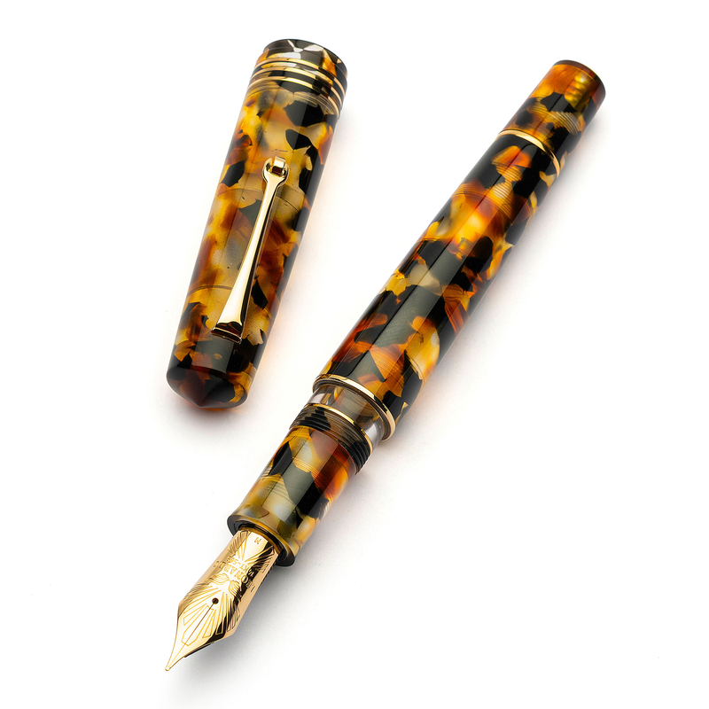 Leonardo Officina Italiana Leonardo Momento Zero Grande 2.0 Fountain Pen Sottobosco & Gold No. 8 Nib 14k