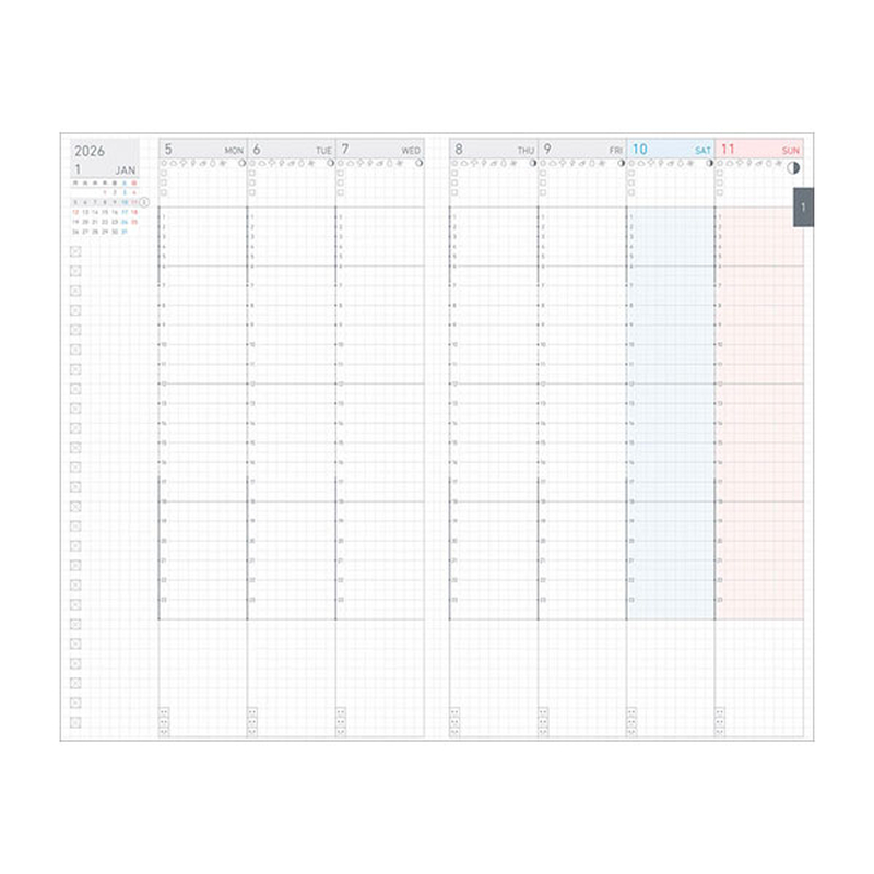 Kokuyo Kokuyo Jibun Techo Lite Agenda 2026 A5 Slim Navy
