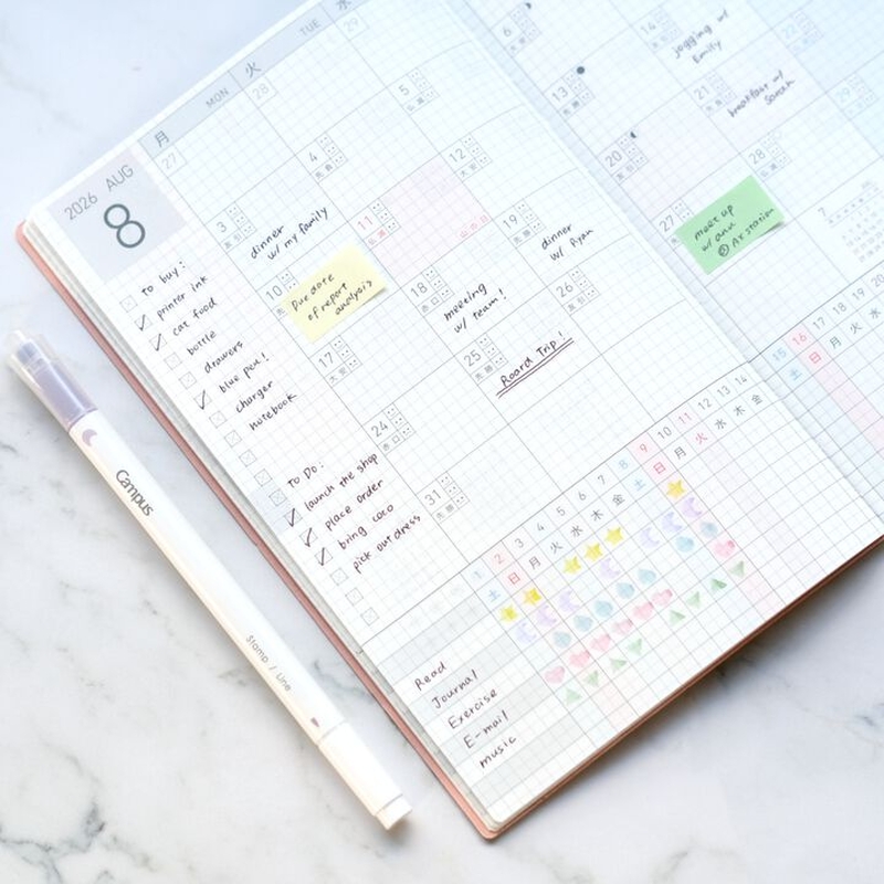 Kokuyo Kokuyo Jibun Techo Lite mini Agenda 2026 B6 Slim Navy