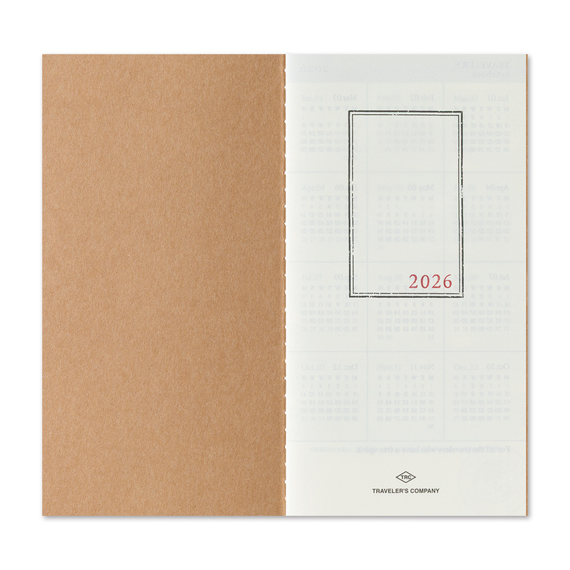 Traveler's Company Traveler's Notebook Refill 2026 Monthly Diary Regular Size
