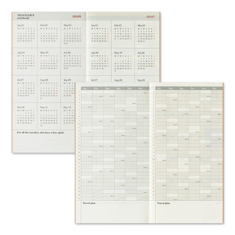 Traveler's Company Traveler's Notebook Agenda 2026 Mensile Regular Size