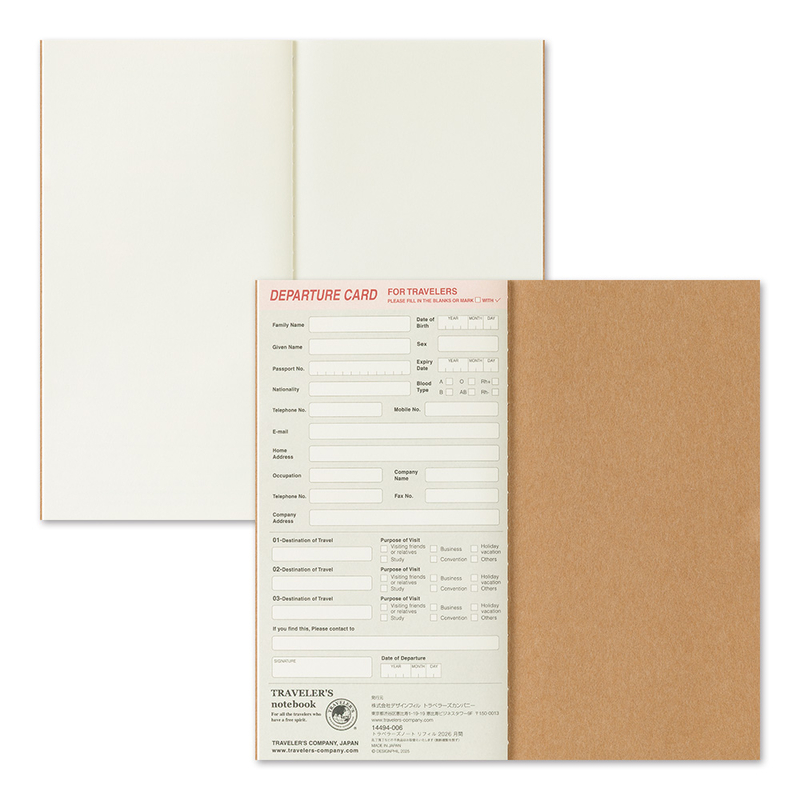 Traveler's Company Traveler's Notebook Agenda 2026 Mensile Regular Size