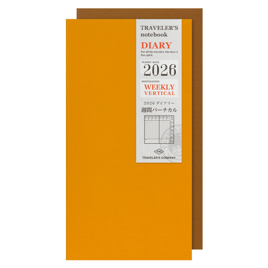 Traveler's Notebook Refill 2026 Weekly Vertical Diary Regular Size