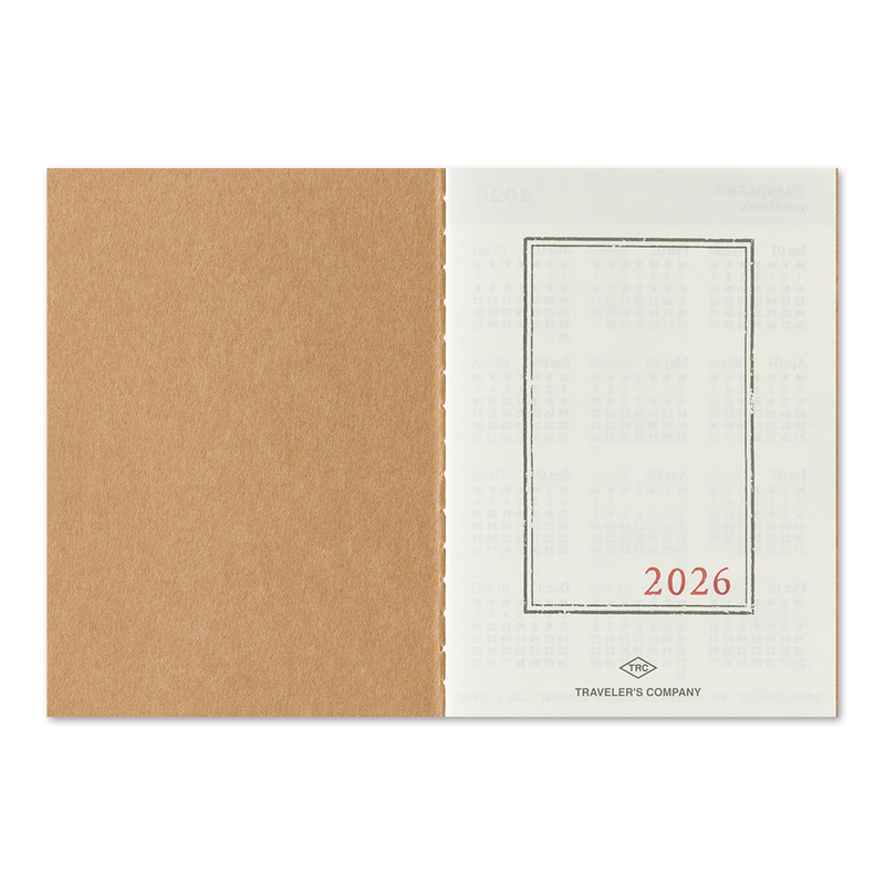 Traveler's Company Traveler's Notebook Refill 2026 Monthly Diary Passport Size