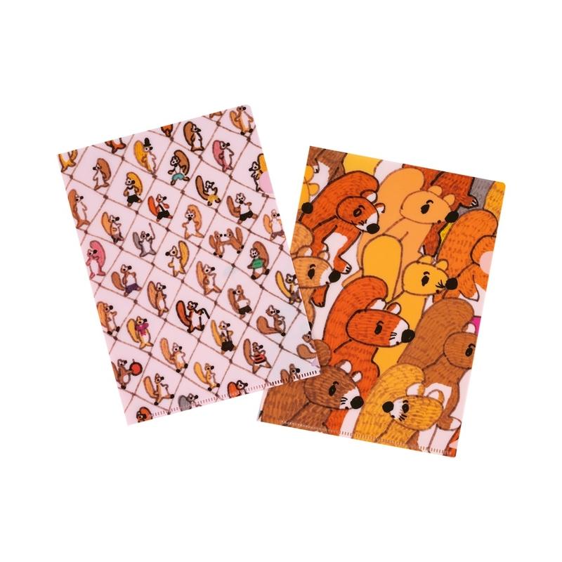 Hobonichi Hobonichi 100%ORANGE: Squirrel Squadron Folder Set 2 Cartelle per Cousin A5