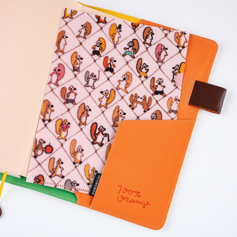 Hobonichi Hobonichi 100%ORANGE: Squirrel Squadron Folder Set 2 Cartelle per Cousin A5
