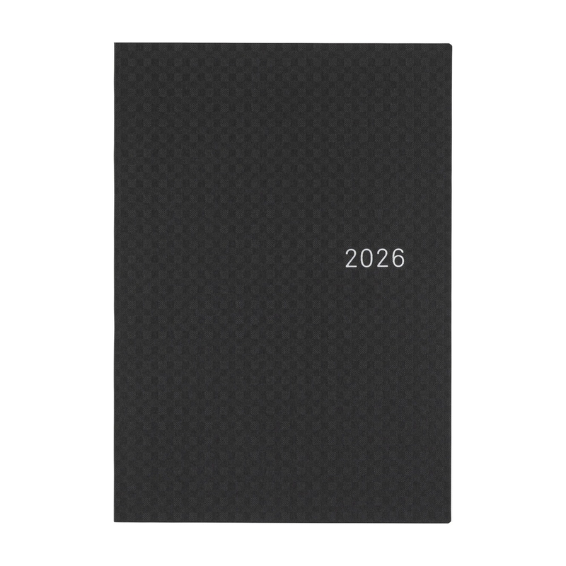 Hobonichi Hobonichi Hon A5 Paper Series: Black Gingham Agenda 2026 Giornaliera