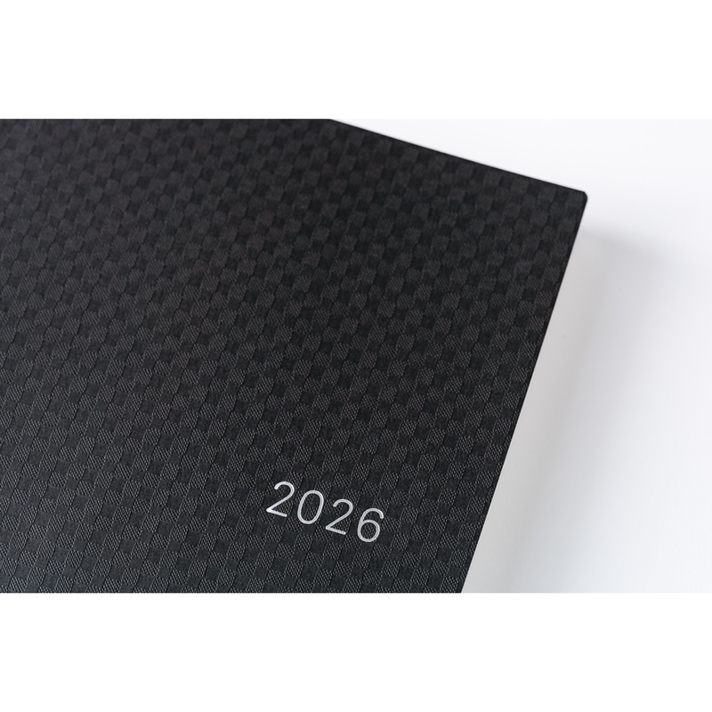 Hobonichi Hobonichi Hon A5 Paper Series: Black Gingham Agenda 2026 Giornaliera