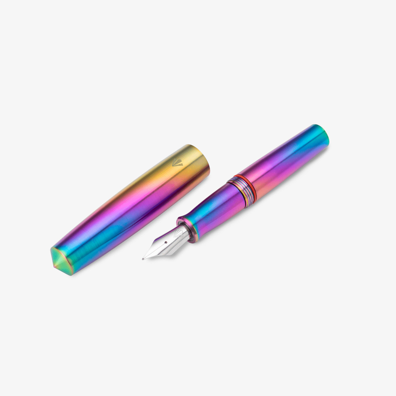 Gravitas Gravitas Pocket Fountain Pen Grade 5 Titanium Rainbow Skittle PVD