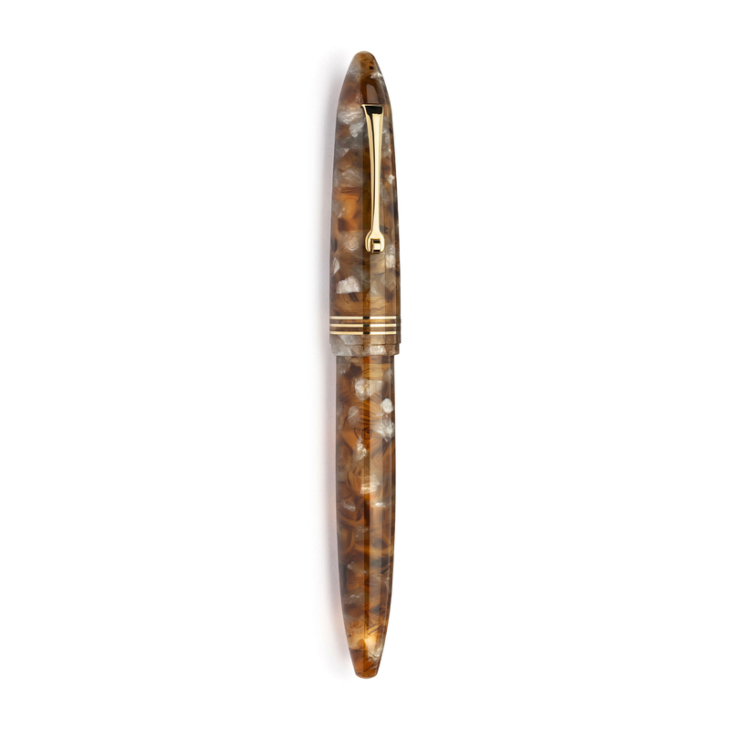 Leonardo Officina Italiana Leonardo Furore Penna Stilografica Acque Ambrate & Oro