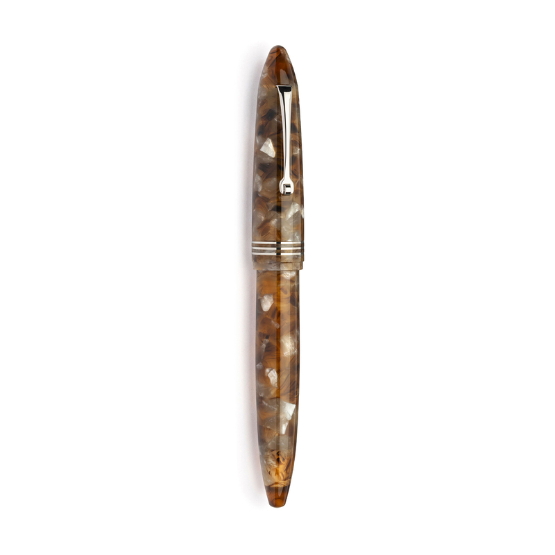 Leonardo Officina Italiana Leonardo Furore Penna Stilografica Acque Ambrate & Rodio