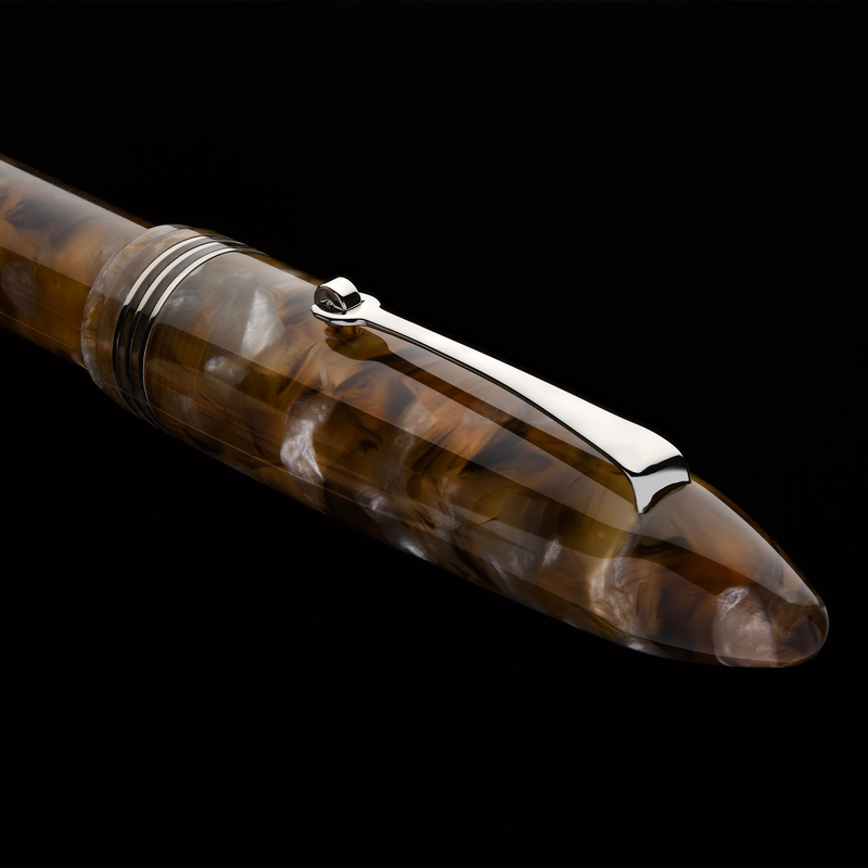 Leonardo Officina Italiana Leonardo Furore Penna Stilografica Acque Ambrate & Rodio