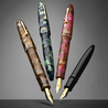 Leonardo Officina Italiana Leonardo Furore Penna Stilografica Acque Ambrate & Rodio 14k