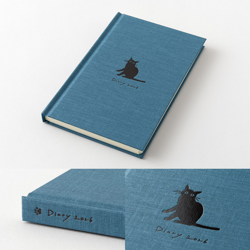 Midori Midori Book Style Diary 2026 Agenda Settimanale B6 Gatti Navy
