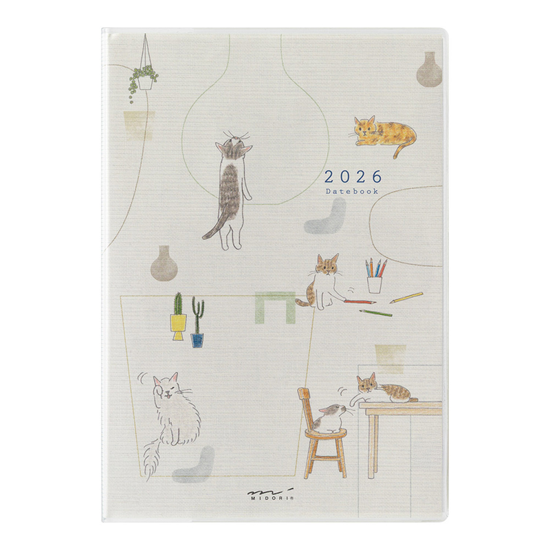Midori Midori Pocket Diary 2026 Agenda Settimanale B6 Gatti