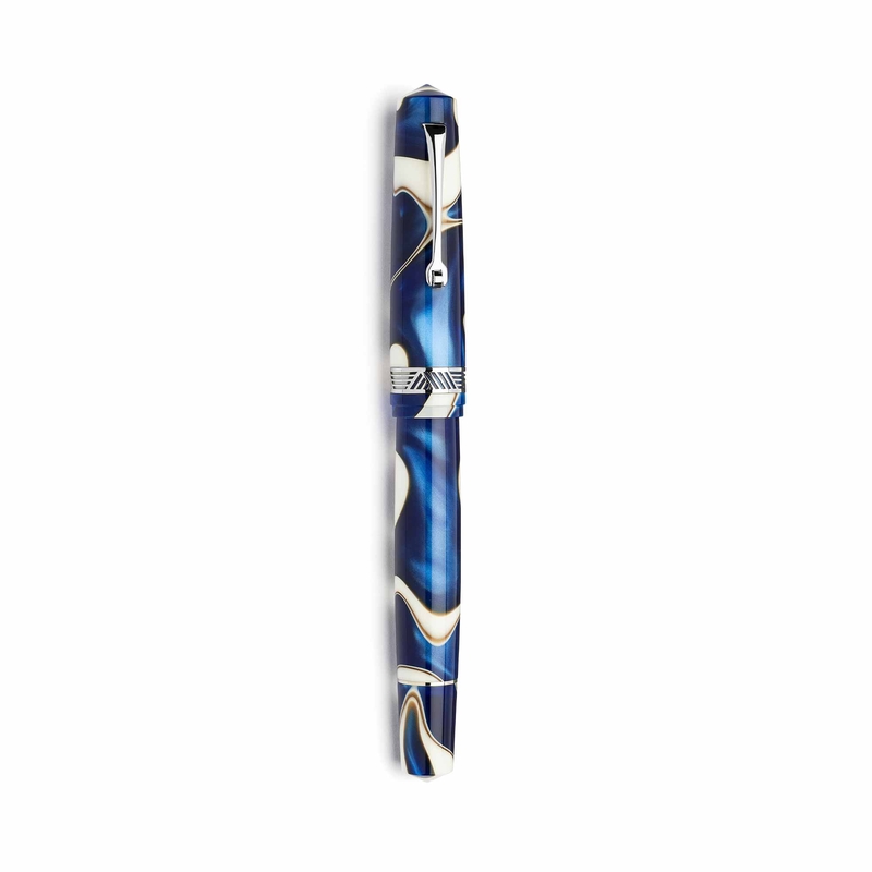 Leonardo Officina Italiana Leonardo Momento Magico Penna Stilografica Onda Blu & Rodio