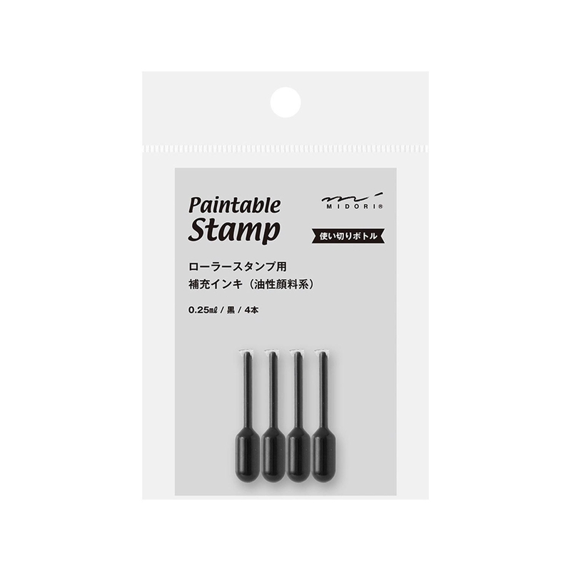 Midori Midori Paintable Stamp Roller Ink Refill Black