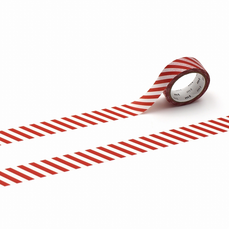 MT Masking Tape MT 1P Stripe Washi Tape Deep Red