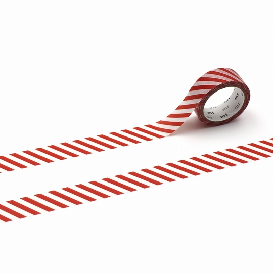 MT 1P Stripe Washi Tape Deep Red