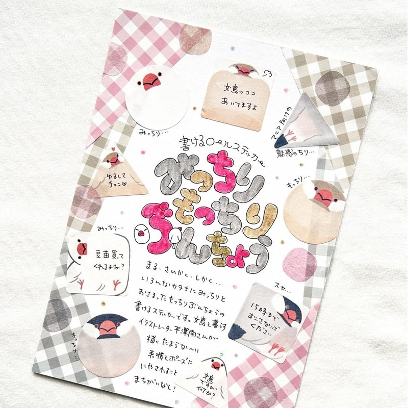 Bande Bande Washi Tape Writable Roll Sticker Chubby Java Sparrow