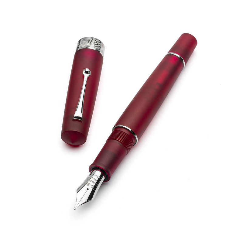 Leonardo Officina Italiana Leonardo Momento Zero Grande Pura Fountain Pen Red & Rhodium No. 8 Nib