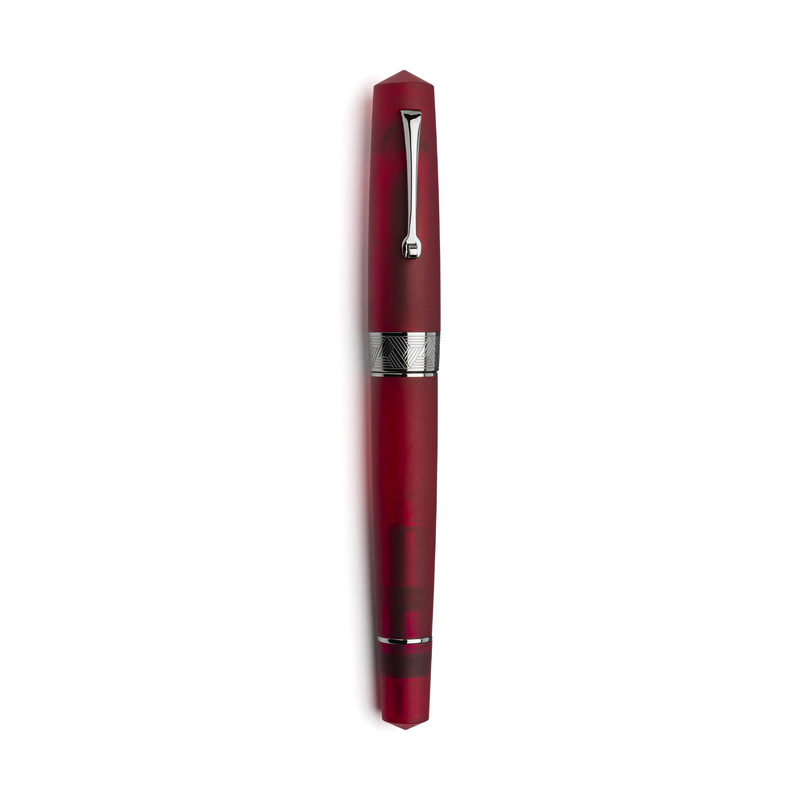 Leonardo Officina Italiana Leonardo Momento Zero Grande Pura Fountain Pen Red & Ruthenium No. 8 Nib
