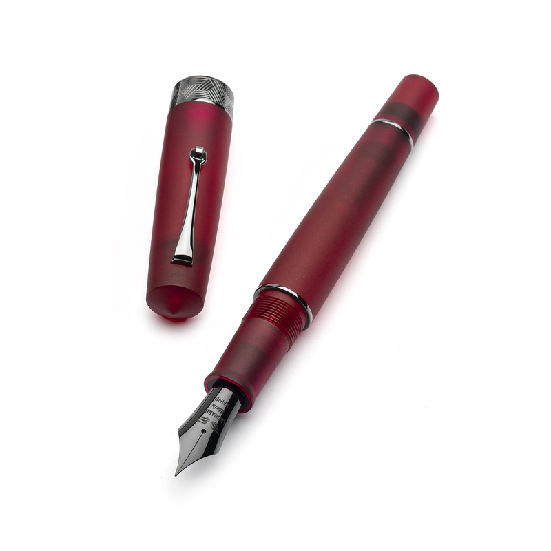 Leonardo Officina Italiana Leonardo Momento Zero Grande Pura Penna Stilografica Rossa & Rutenio Pennino 8