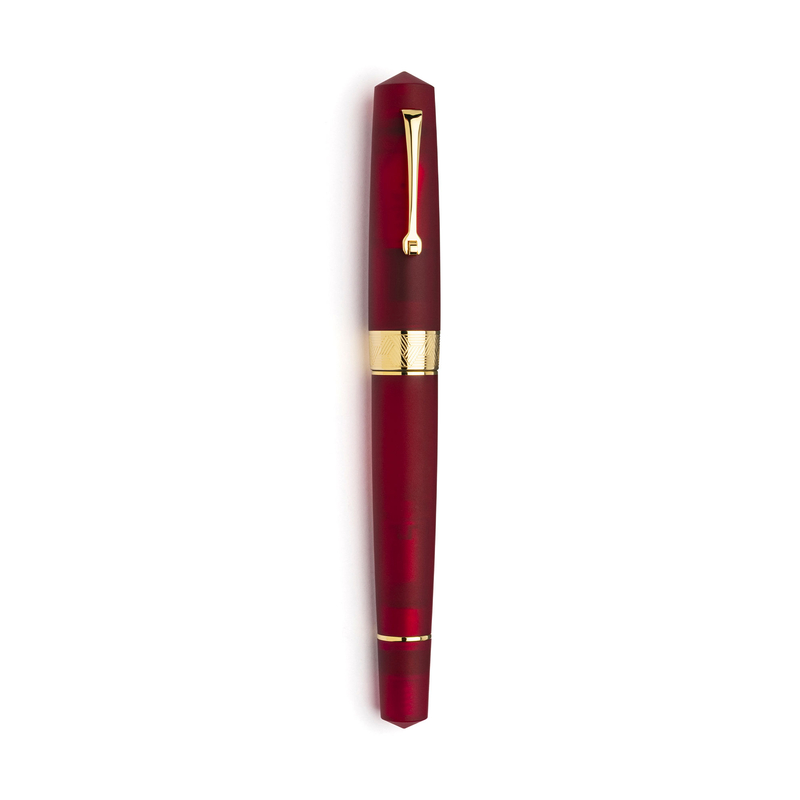 Leonardo Officina Italiana Leonardo Momento Zero Grande Pura Fountain Pen Red & Gold No. 8 Nib
