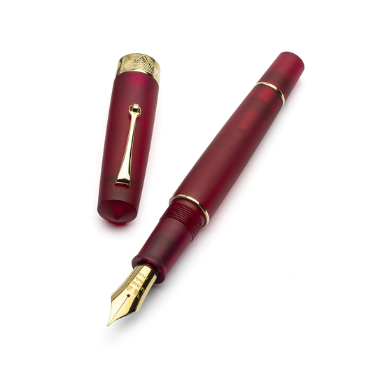 Leonardo Momento Zero Grande Pura Fountain Pen Red & Gold No. 8 Nib