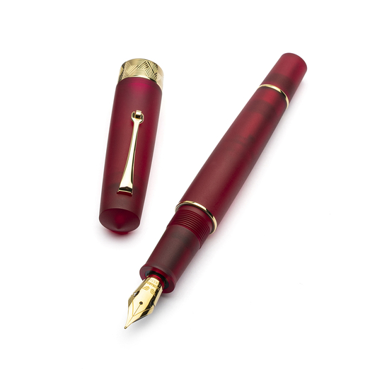 Leonardo Momento Zero Grande Pura Fountain Pen Red & Gold 14k