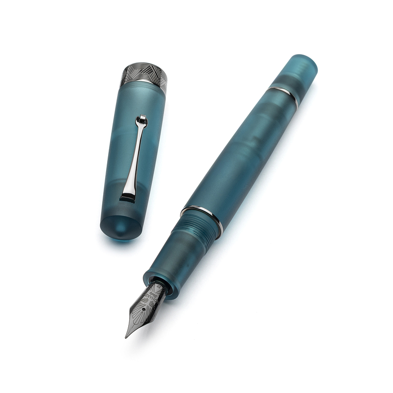 Leonardo Officina Italiana Leonardo Momento Zero Grande Pura Penna Stilografica Petrolio & Rutenio 14k