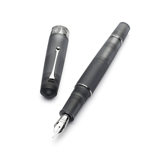 Leonardo Momento Zero Grande Pura Fountain Pen Grey & Rhodium