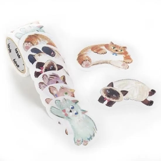 Bande Washi Tape Writable Roll Sticker Running Cat