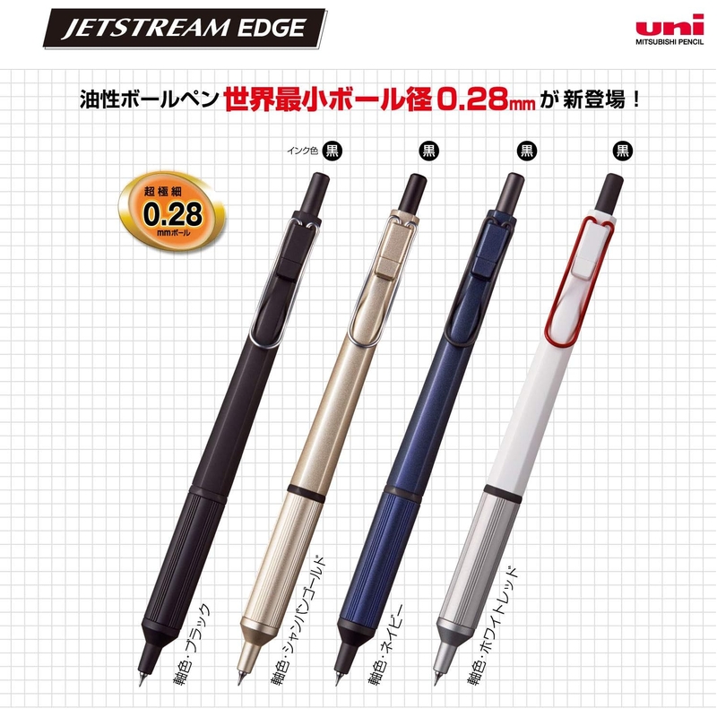 Uni Uni Jetstream Edge 0.28 mm Ballpoint Pen Black