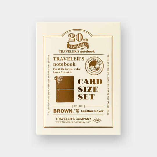 Traveler's Notebook Card Size 20th Anniversary Set Marrone