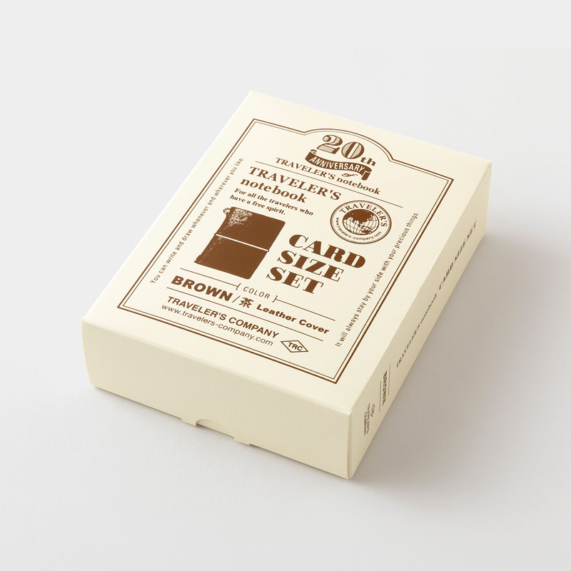 Traveler's Company Traveler's Notebook Card Size 20th Anniversary Set Brown