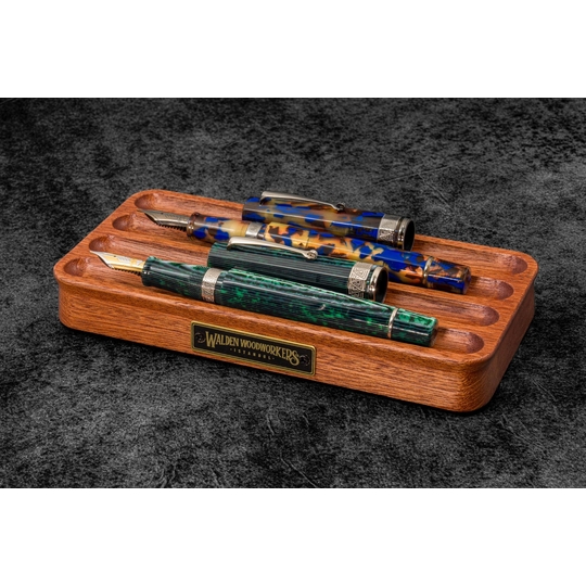 Galen Leather The Pen Station Wooden Pen Stand Mahogany