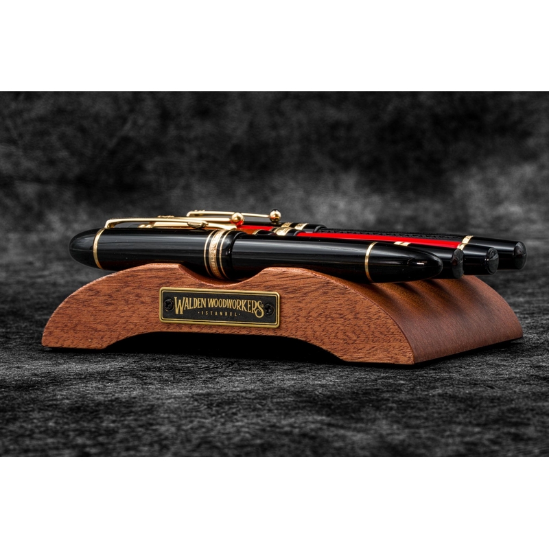 Galen Leather Galen Leather The Pen Arch Wooden Pen Stand Mahogany
