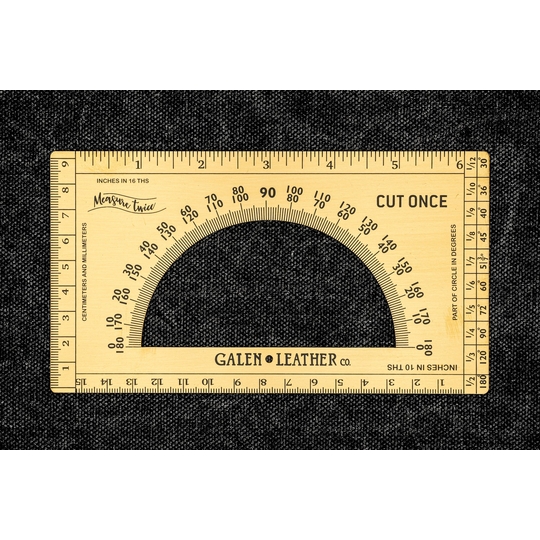 Galen Leather The Rectangle Protractor Righello Multiuso in Ottone