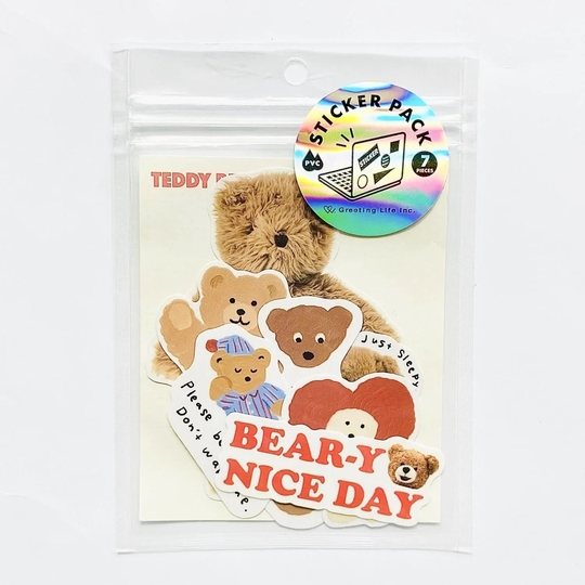 Greeting Life Sticker Pack Teddy Bear