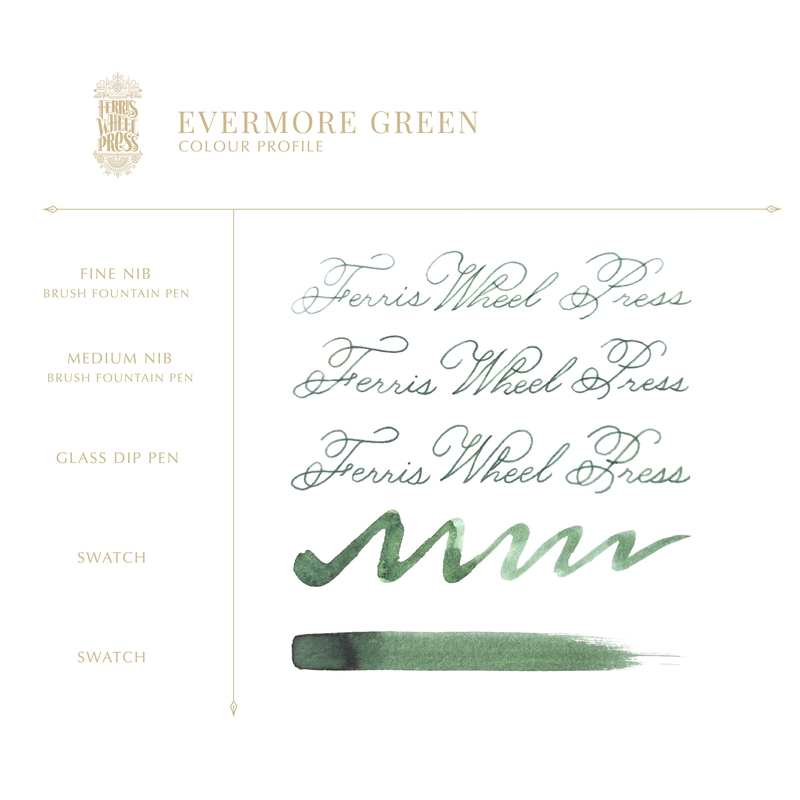 Ferris Wheel Press Ferris Wheel Press Evermore Green Ink Bottle 10 ml